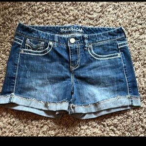Maurices Dark Blue Jean Shorts